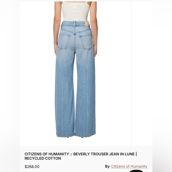 Evereve Citizens of Humanity Beverly Jeans Size 30 Wide Leg Denim High Rise NWT - Picture 3 of 14